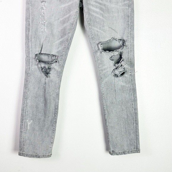 Agolde Sophie Jeans Women's Sz 26 High Rise Skinny Crop Gray Distressed - Picture 5 of 14